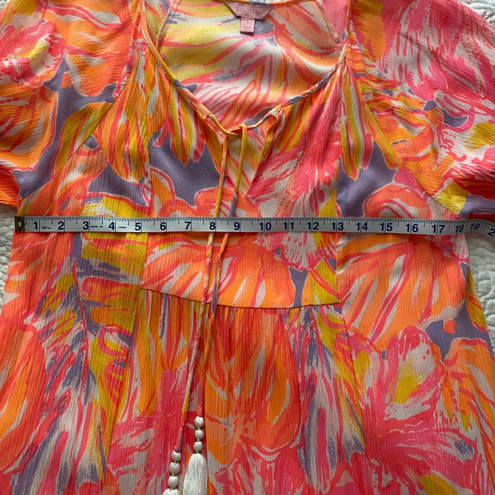 Lilly Pulitzer Pink and Orange Long Sleeve Dress - Picture 6 of 9